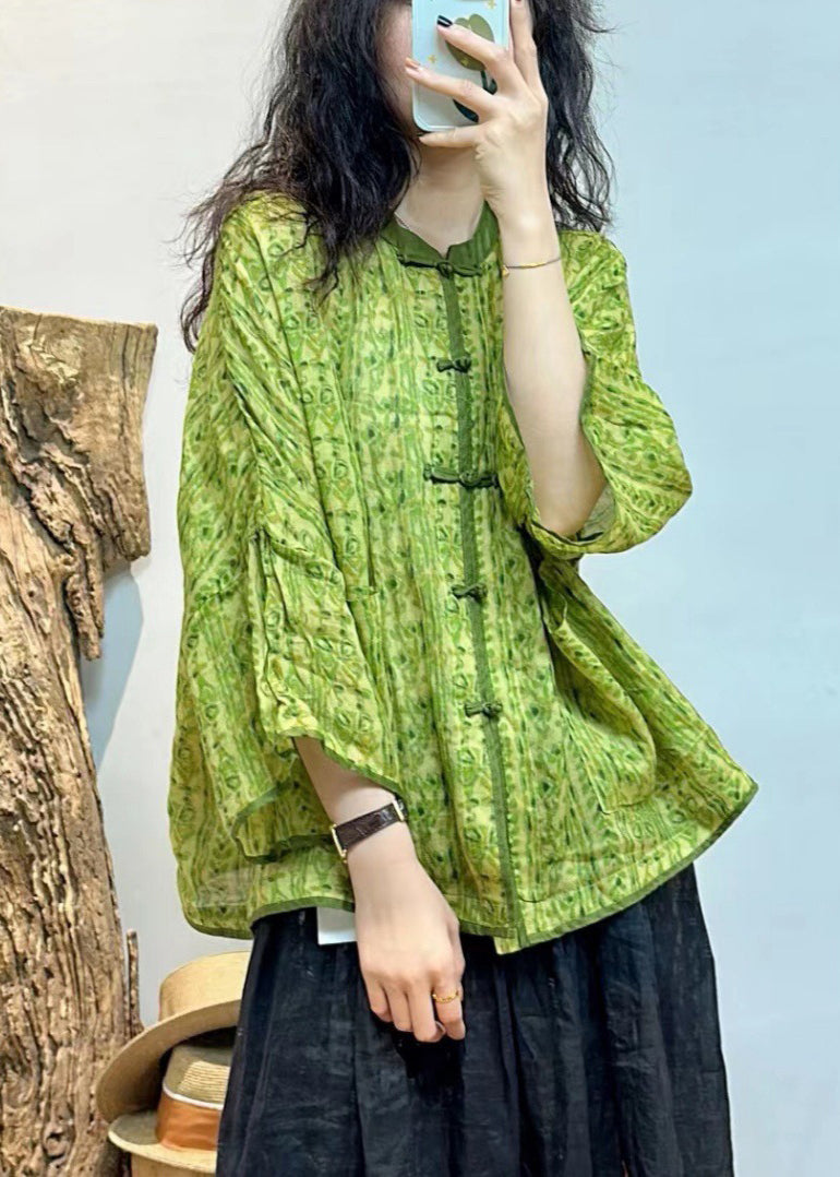 Purple Button Pockets Linen Shirt Spring