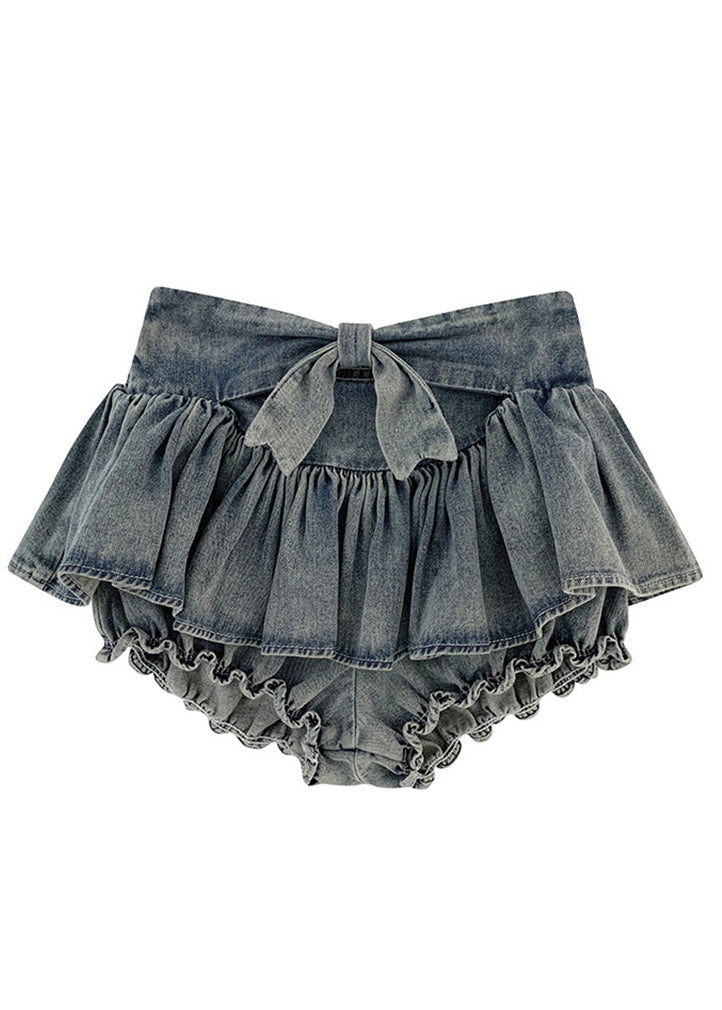 Blue Patchwork High Waist Denim Pants Skirts Summer