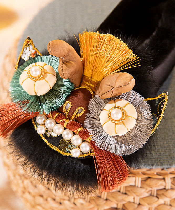 Handmade Cotton Embroidered Soft Soled Comfortable and Tiger Head Shoes