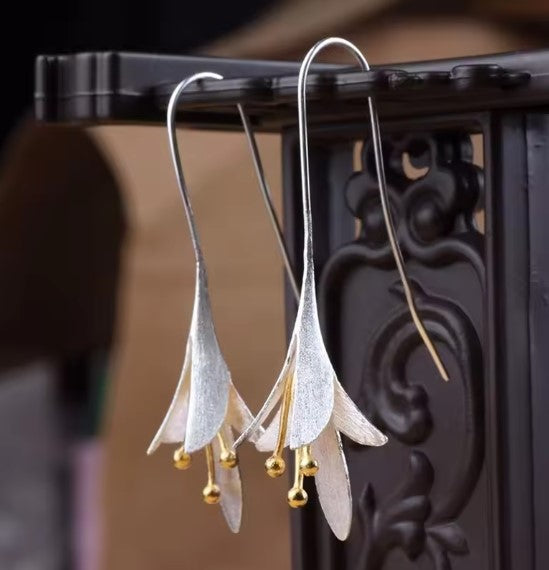 Classic Carved Silver Earrings