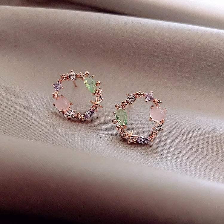 Crystal Earrings in Rose Gold