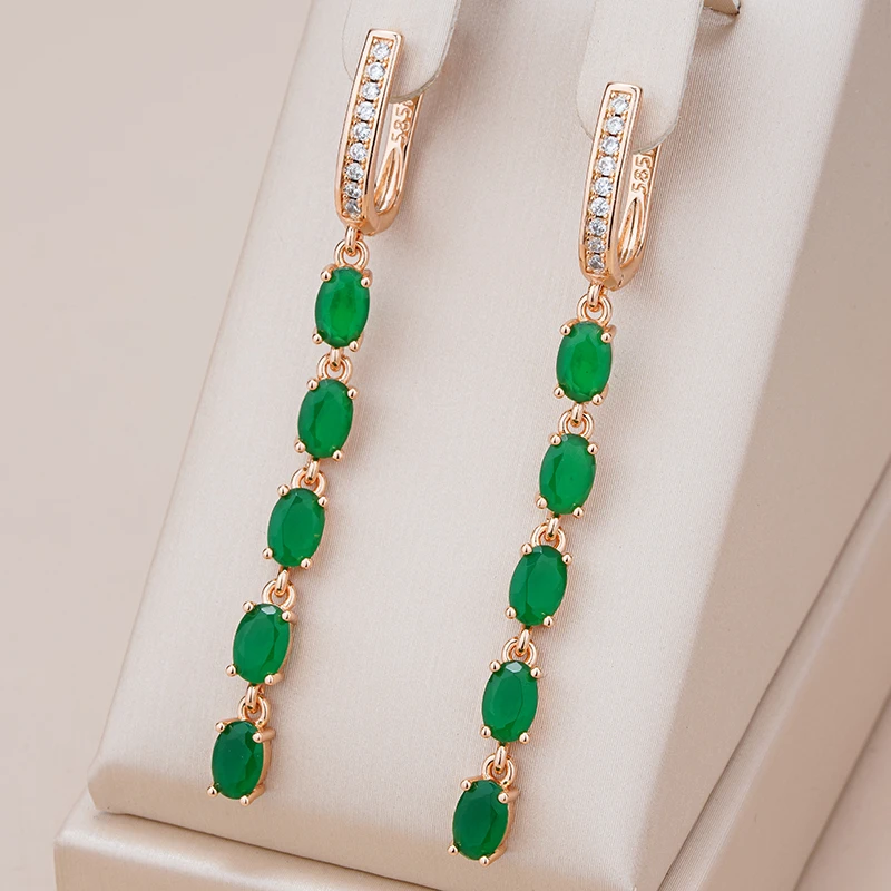 Earrings With Green Crystals