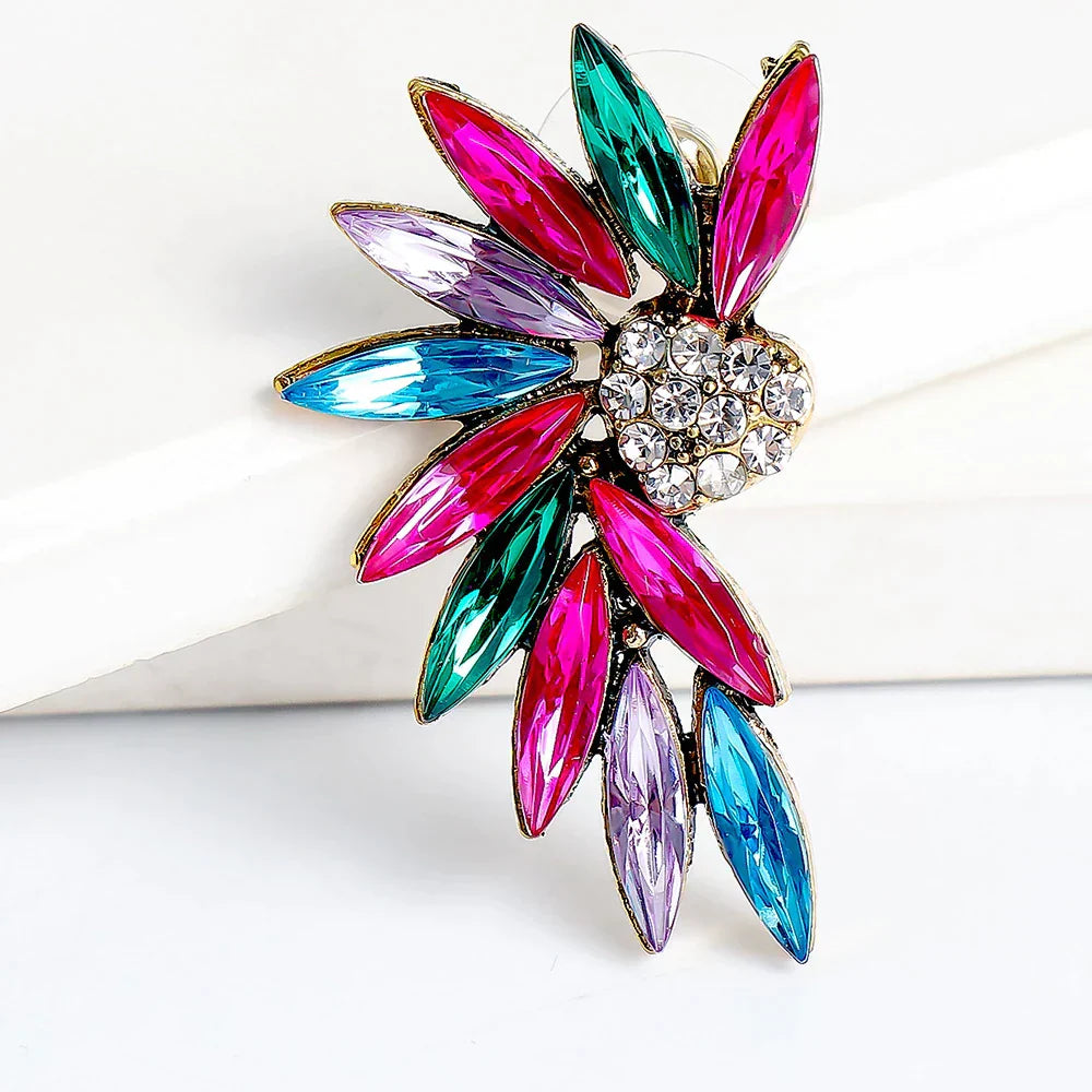 Pendientes Alas de Corazón en Brillantes multicolor
