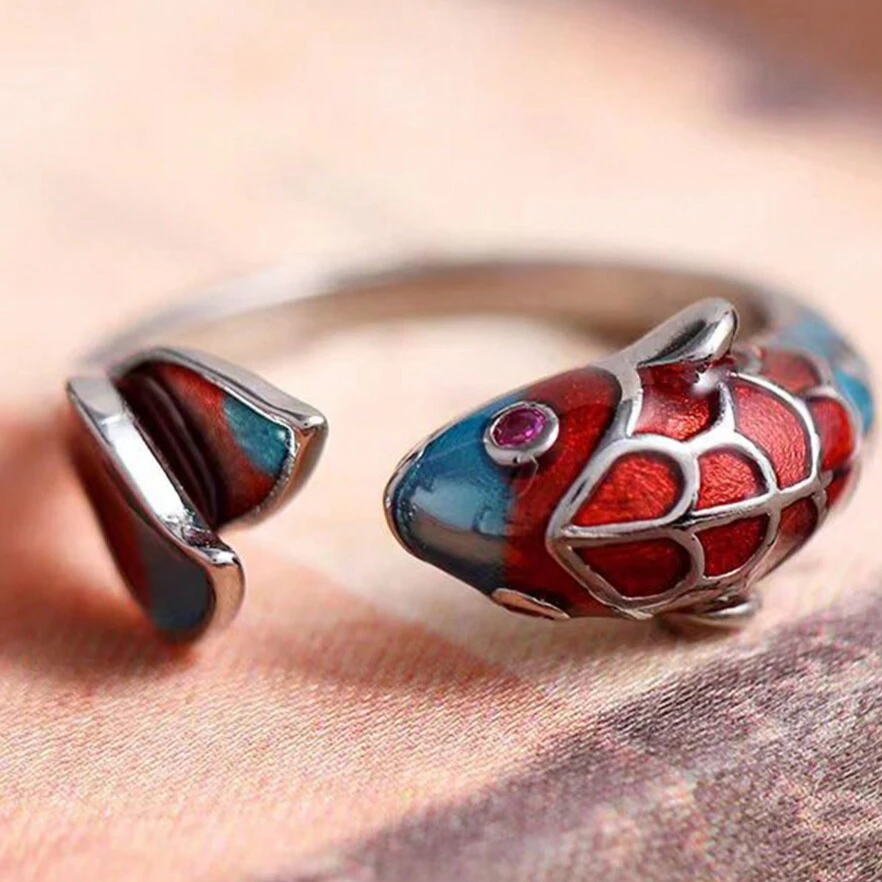 Enamel Koi Fish Ring