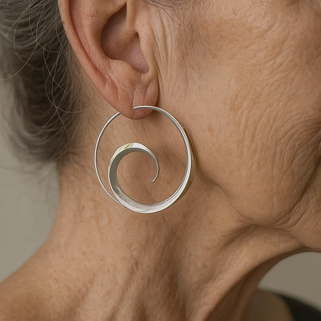Earrings With Spiral Waves