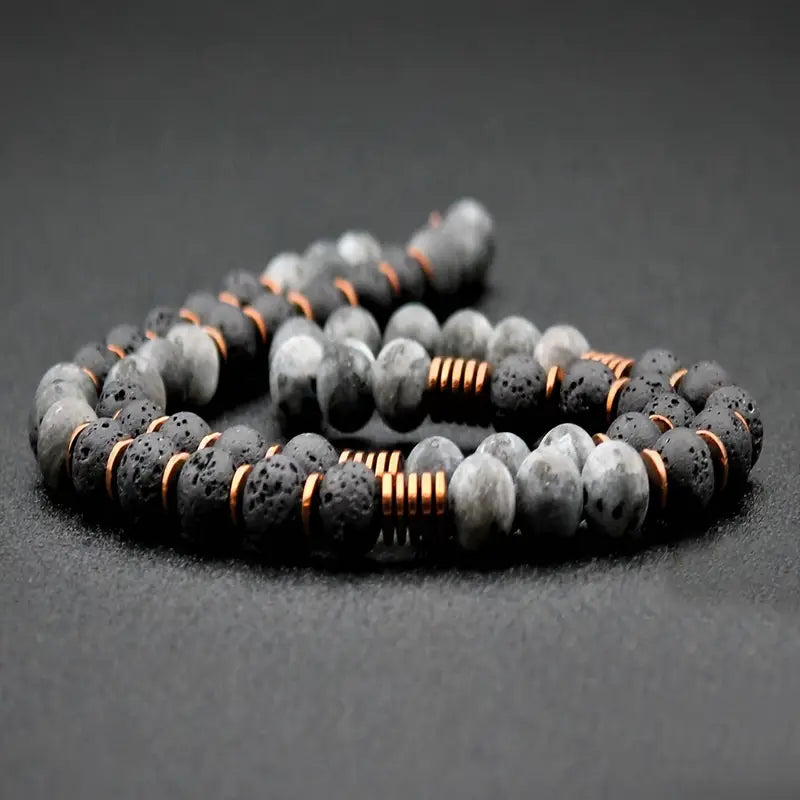Exquisite Copper Lava Bead Necklace Radiance