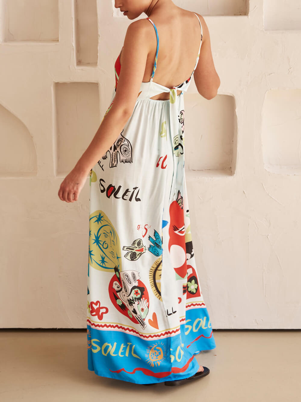 Sensation Refined Satin Unique Print Maxi Dress