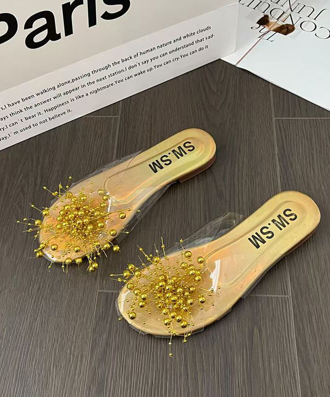 New Nail Bead Flat Bottomed Transparent Fish Mouth Slide Sandals