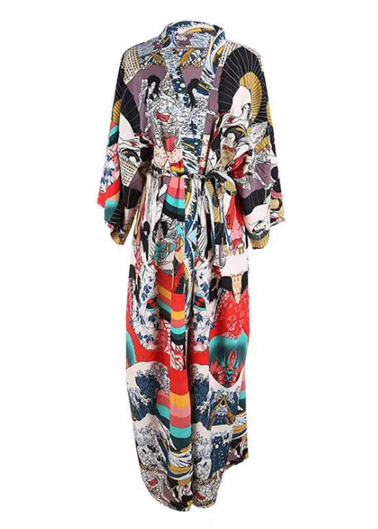 Japanese Kimono Printed Beach Vacation Cardigan