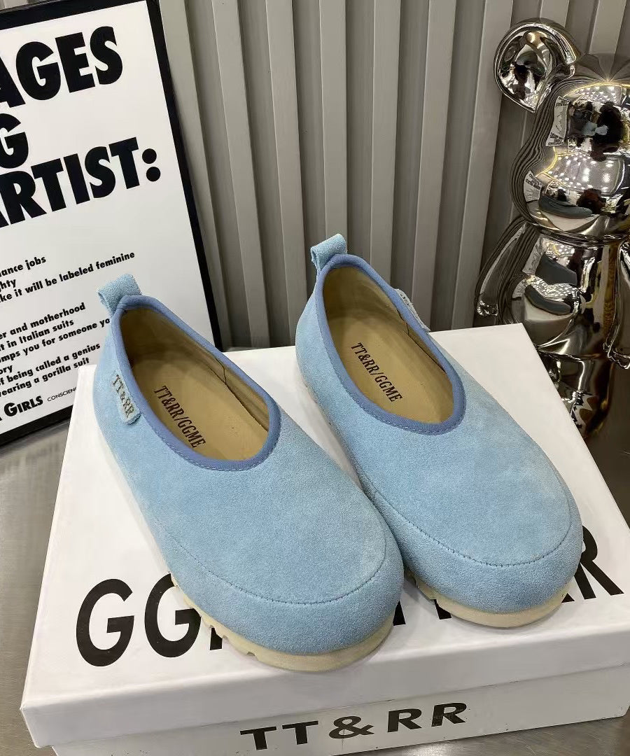 Comfortable Splicing Flat Shoes for Yellow Suede