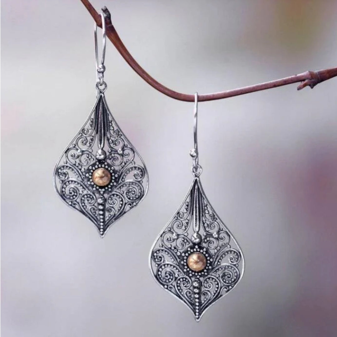 Gold Pearl Silver Earrings