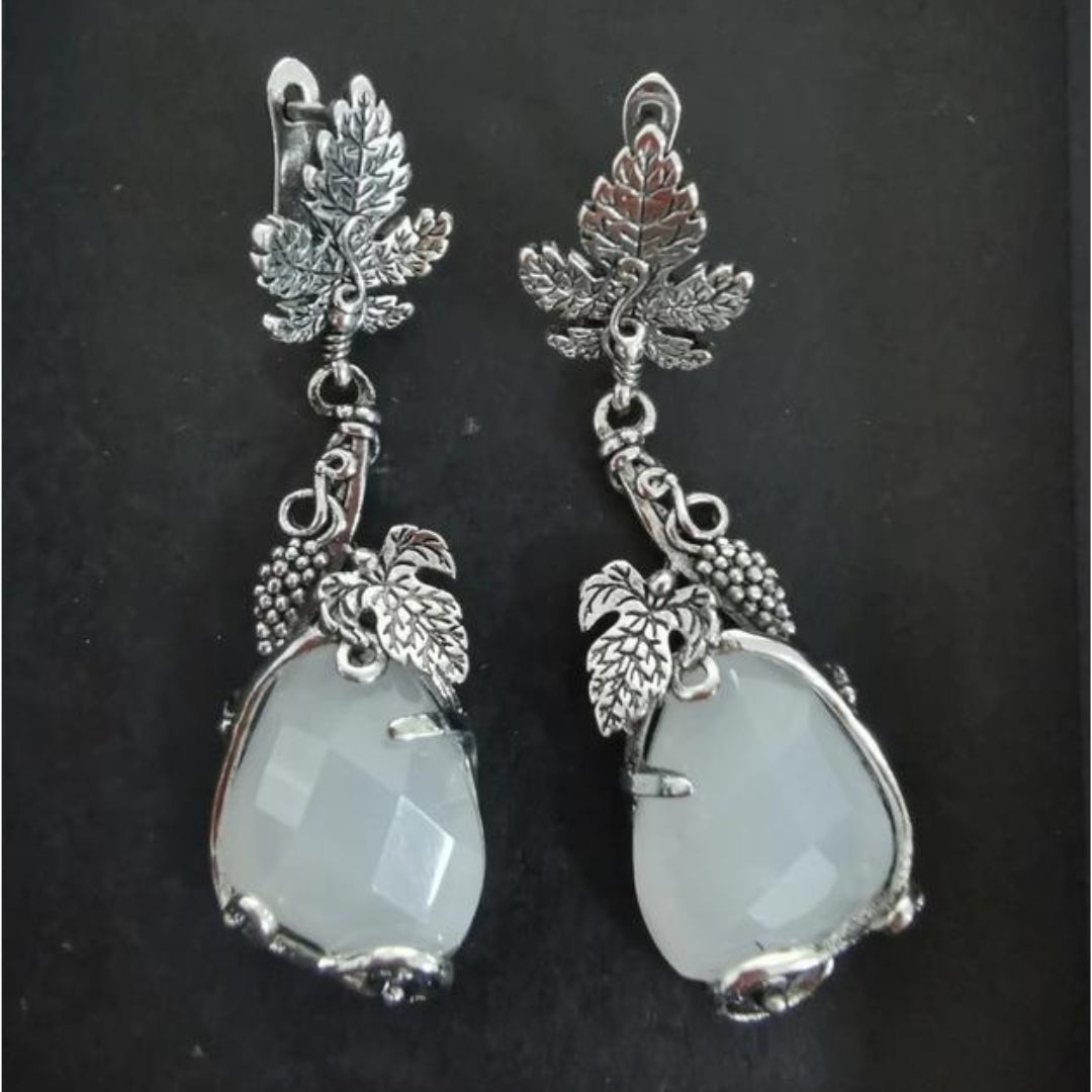 Silver Grape Earrings