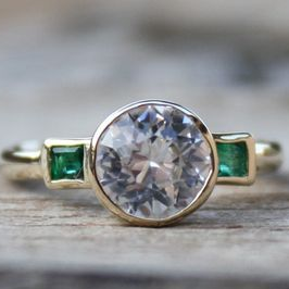 Zirconia & Green Crystal Ring