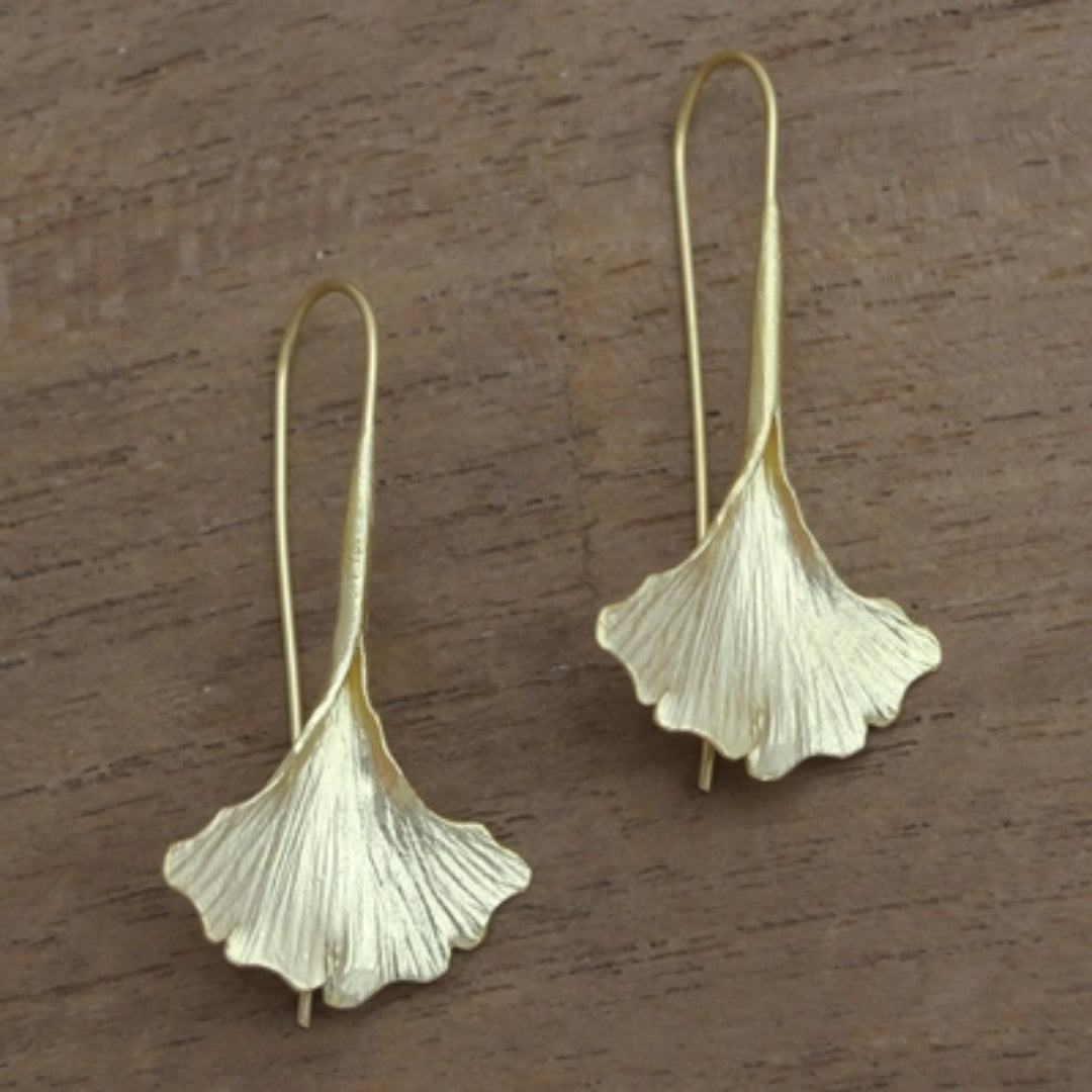 Golden Plated Petal Earrings