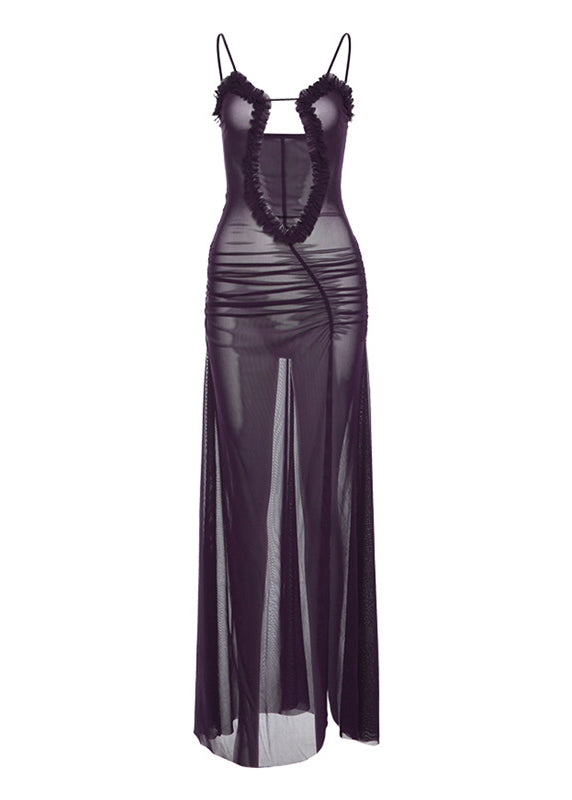 New Print Hollow Out Hanging Backless Dress