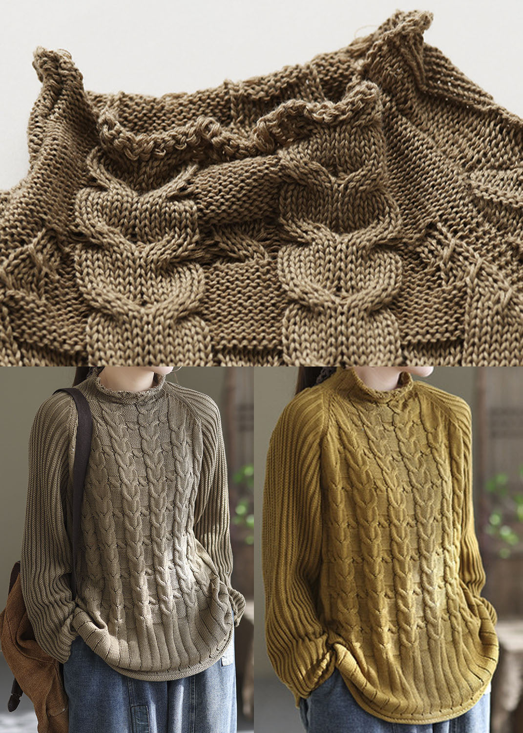 Chocolate Loose Cozy Knit Sweater Winter