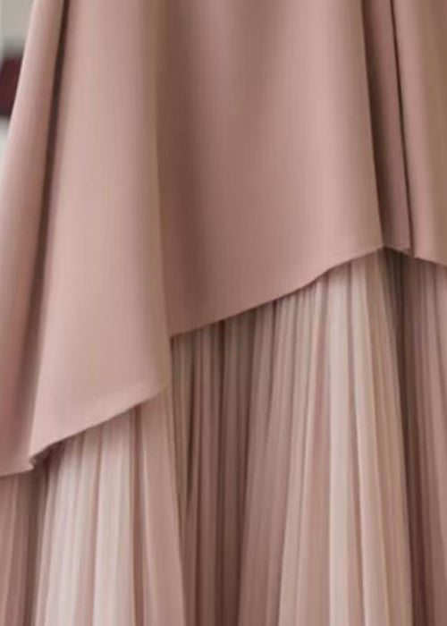 Pink Original Design Wrinkled Chiffon Skirts Summer