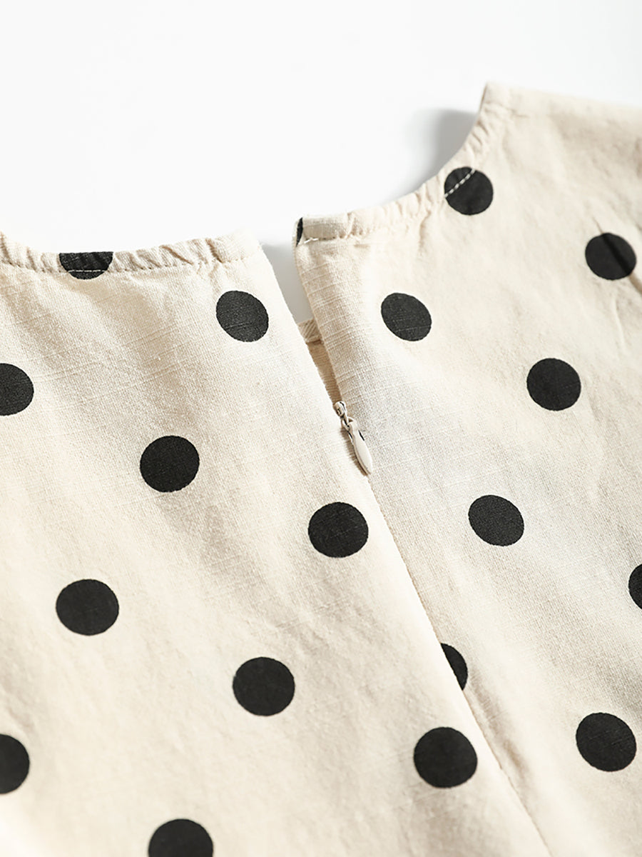 Dot Lacework Hem Loose Cotton Vest