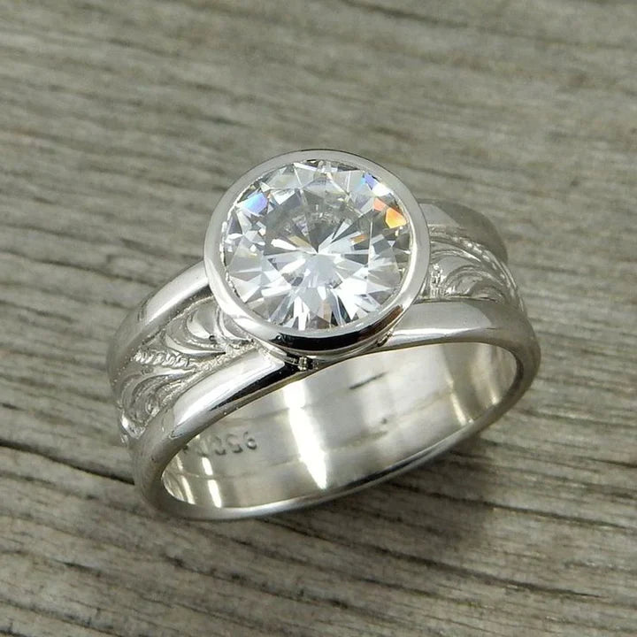 Anillo Vintage Circonita Plateada