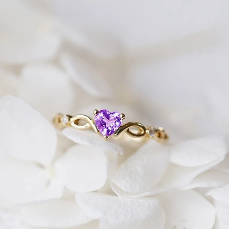 Purple Heart Zirconia Ring