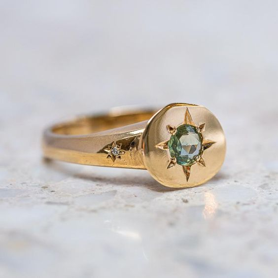 Green Starlight Golden Ring