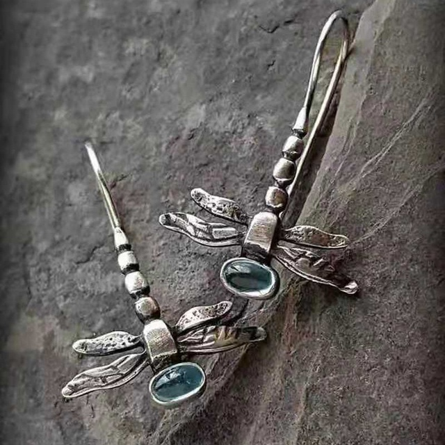 Dragonfly Silver Earrings