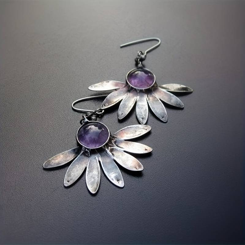 Purple Stone Earrings