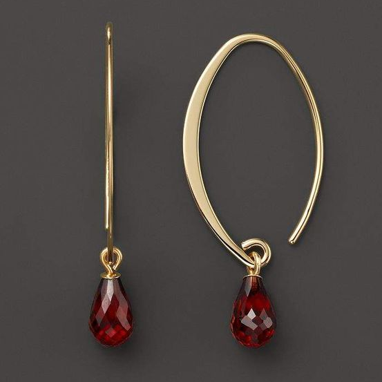 Red Crystal Gold Earrings