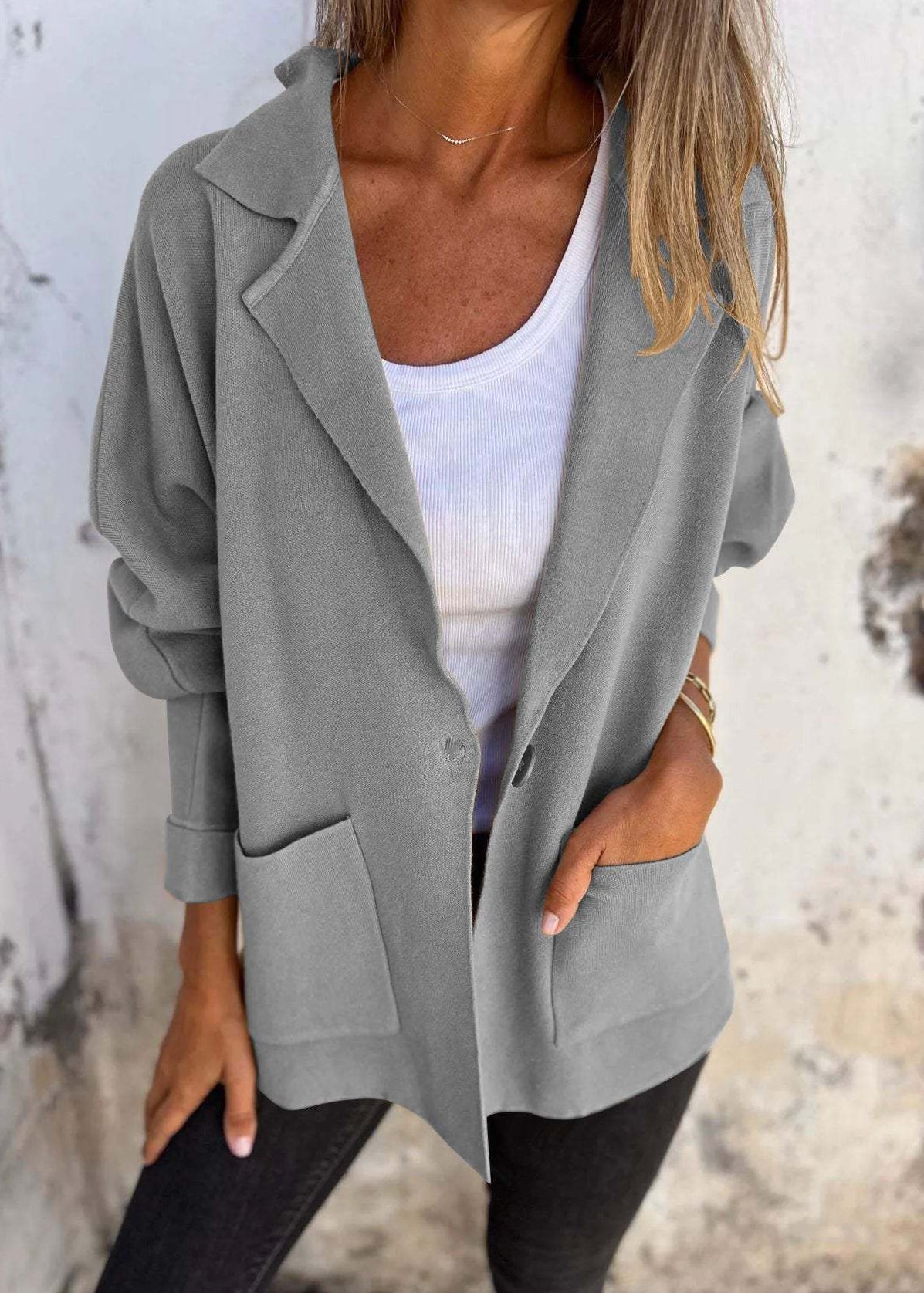 Khaki Peter Pan Collar Pockets Coats Fall
