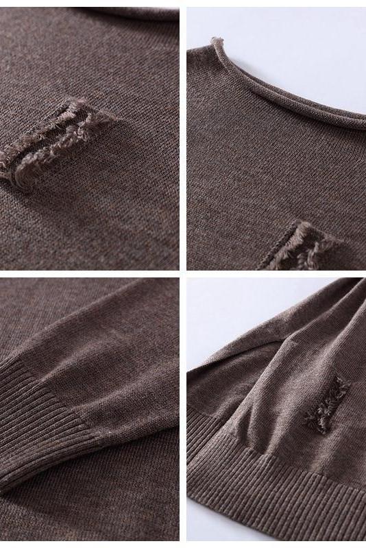 Loose Pure Color Knitted Dresses Outfits