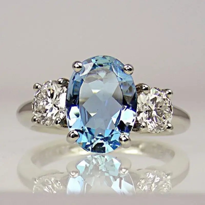 Light Blue Crystal Ring