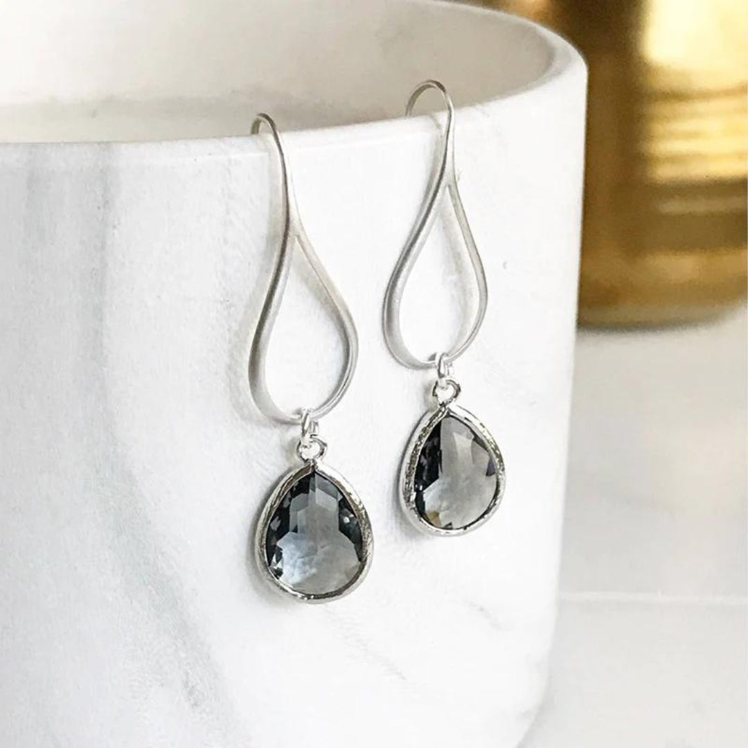 Zirconia Pendant Earrings in Sterling Silver