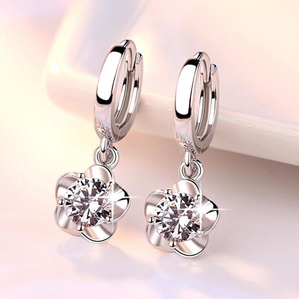 Aretes de Circonita Púrpura de Plata 925