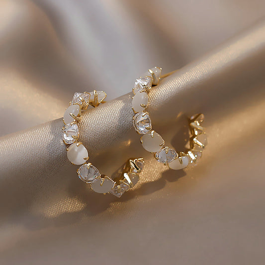 Pendientes de Piedras de Cristal en Oro