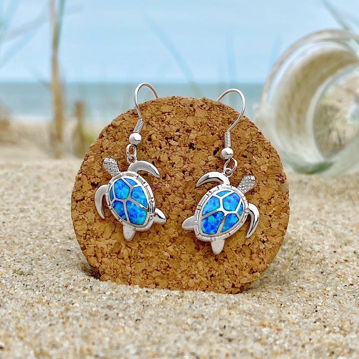 Aretes Tortuga en Ópalo y Plata