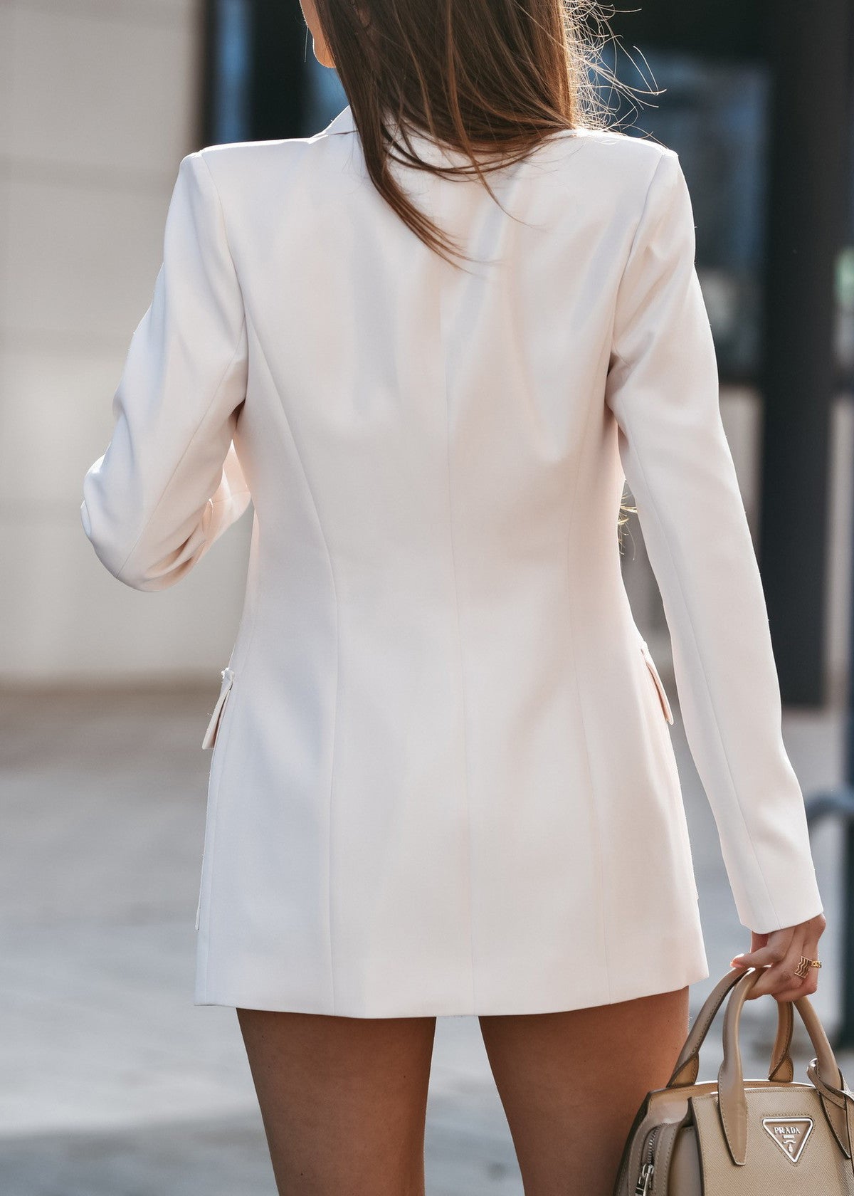 New Apricot Notched Button Pockets Suit Coat Autumn