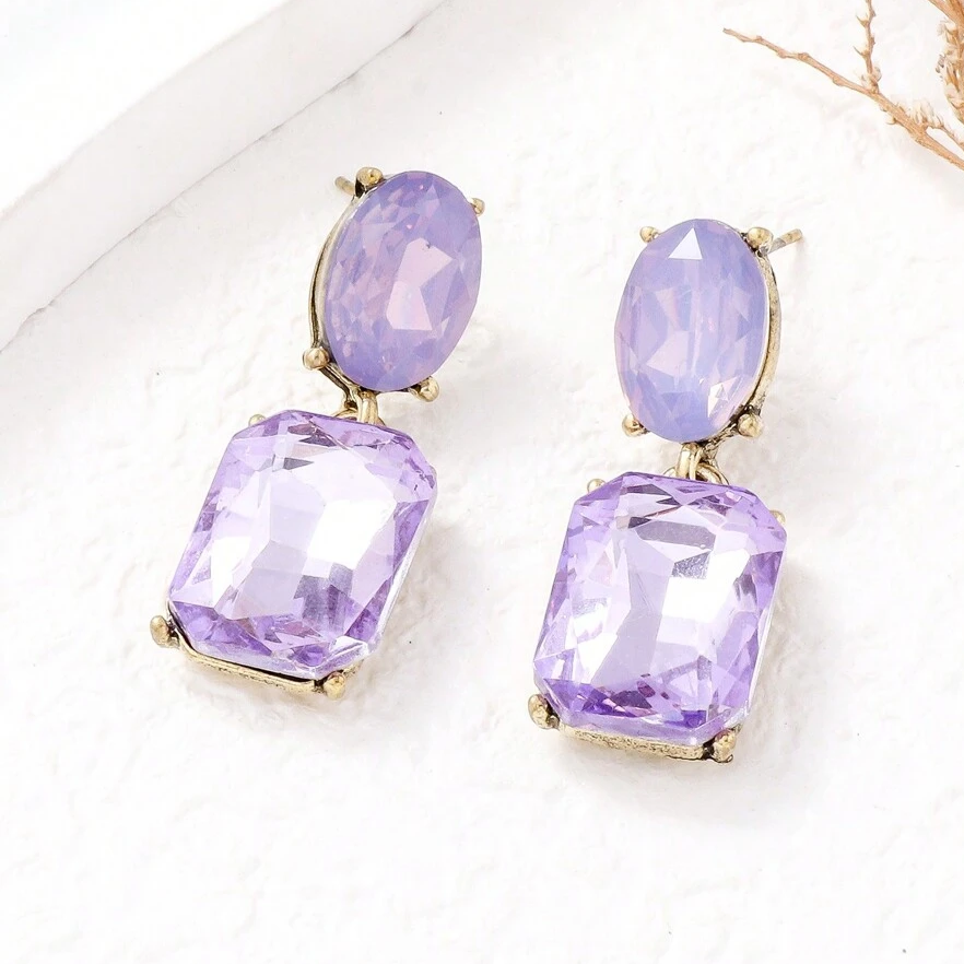Purple Crystal Earrings