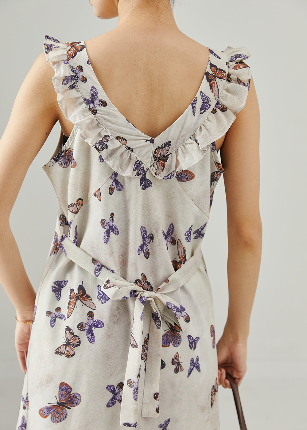 French White Ruffled Cotton Ankle Dress Summer