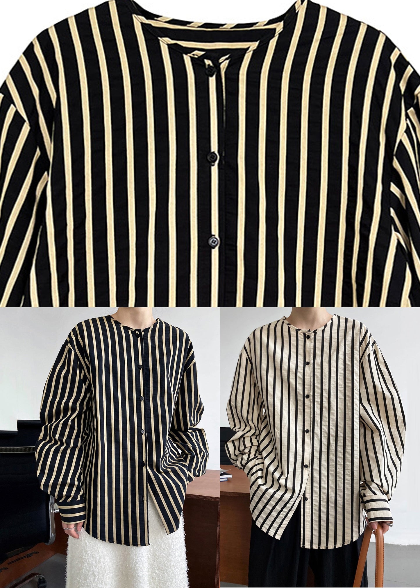 Black O-neck Patchwork Cozy Top Fall