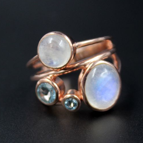 Moonstone Rose Gold Ring