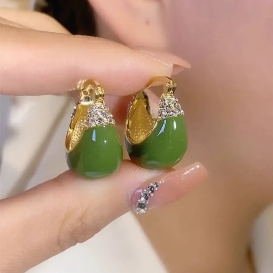 Green Bright Basket Earrings