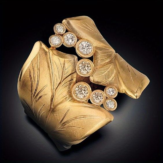 Open Golden Leaf Ring