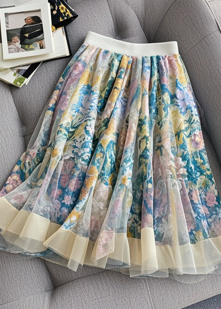 Print Exra Large Hem Tulle Skirt Summer