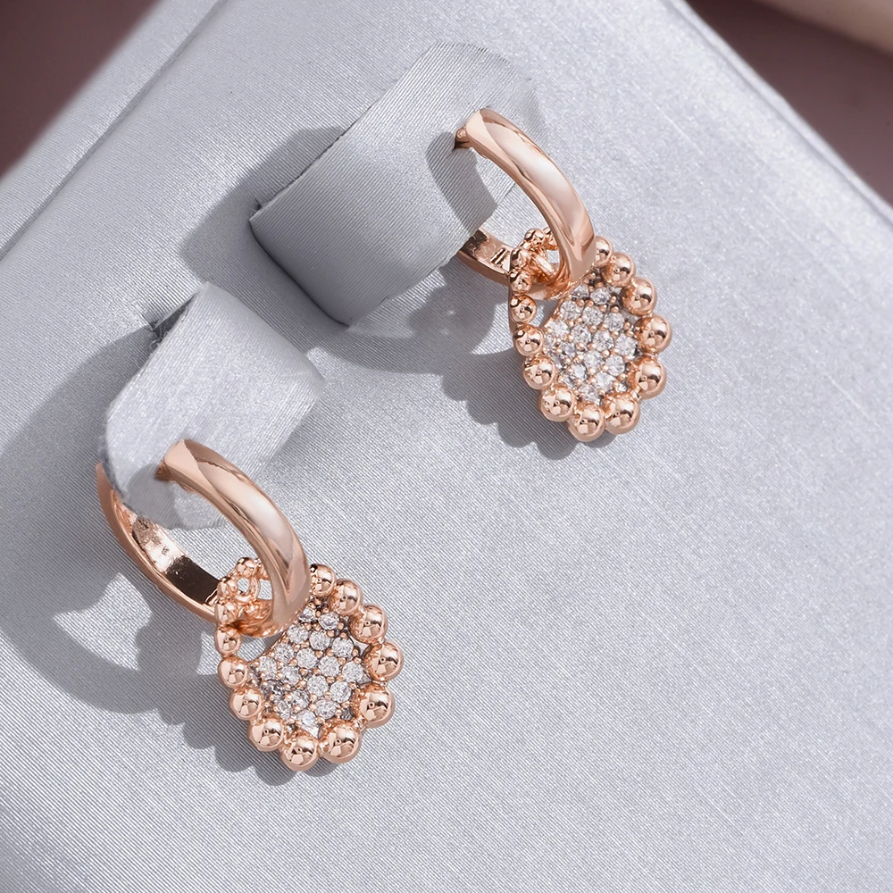 Bright Inlaid Zirconia Earrings