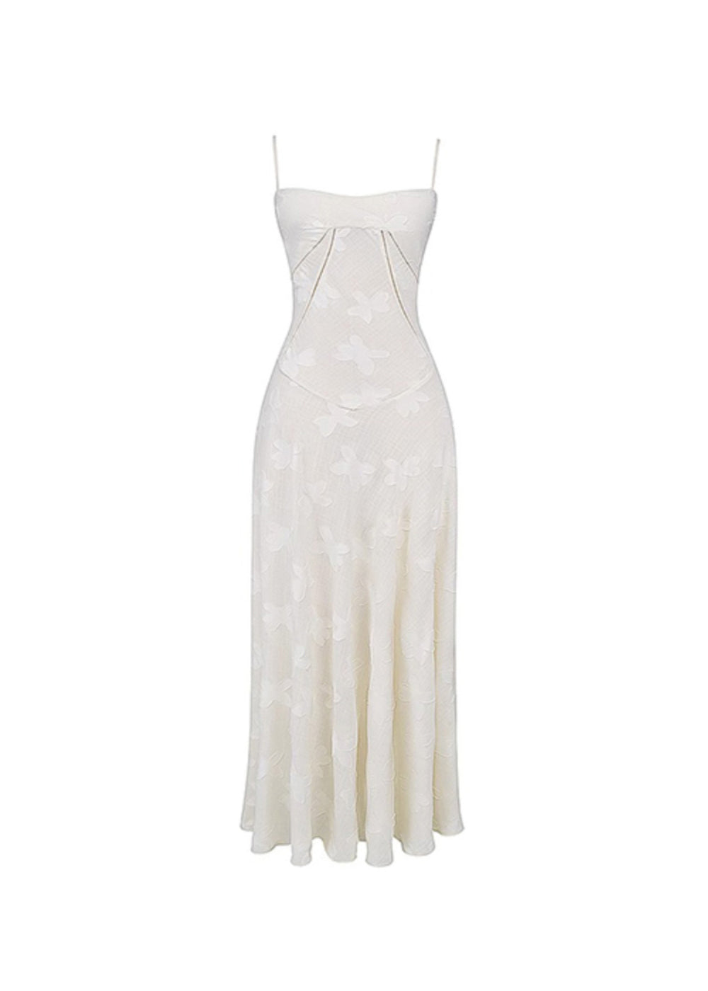 Fitted Beige Cotton Spaghetti Strap Dress Summer