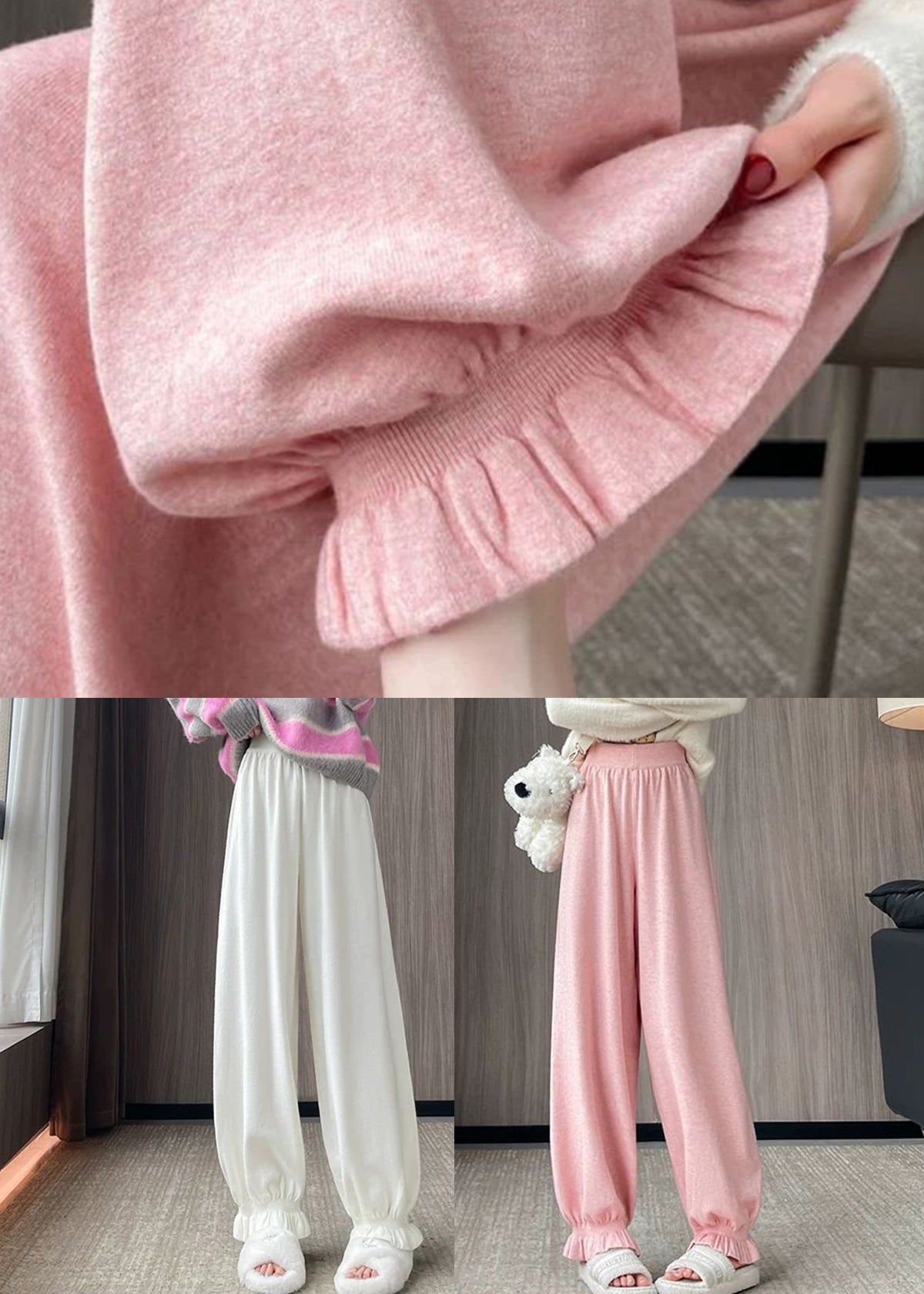 Pink High Waist Harem Pants Fall