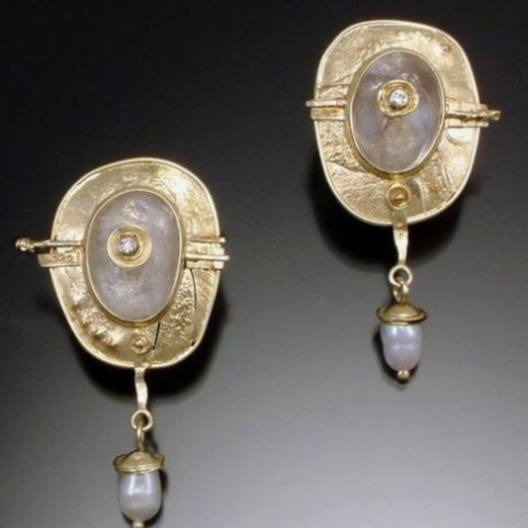 Golden & Pearl Earrings