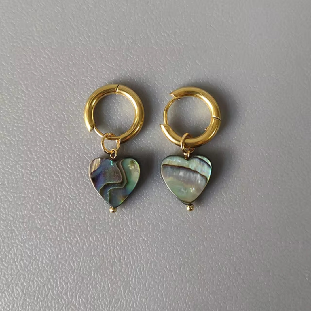 Chromatic Heart Gold Earrings