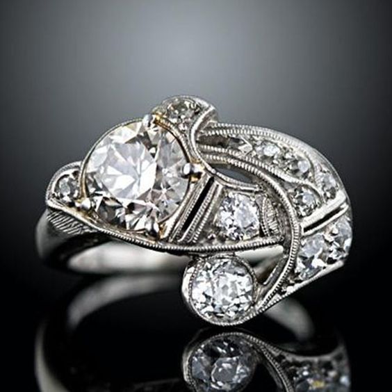 Silver Irregular Zirconia Ring