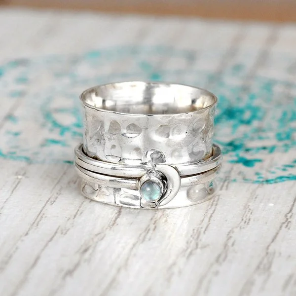 Silver Moonstone Ring